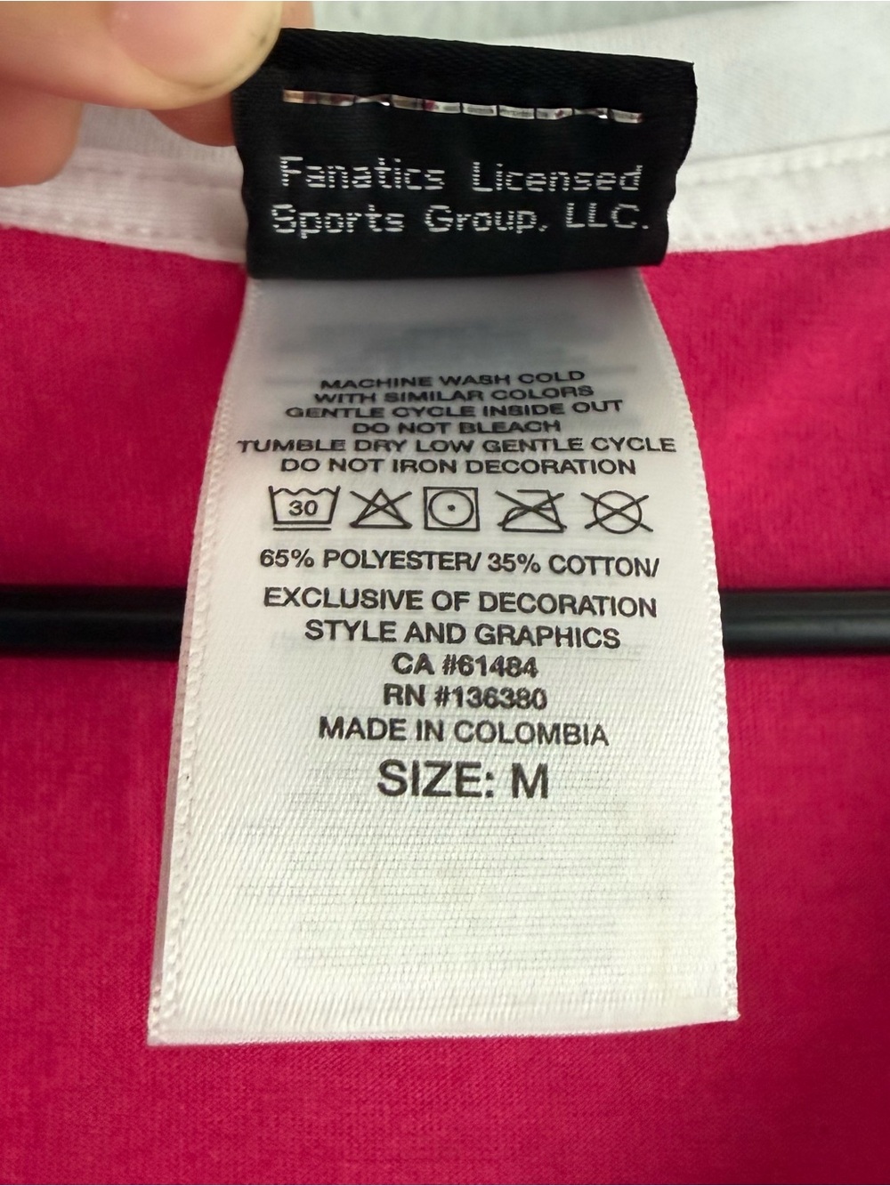 Harley-Davidson Women’s Hot Pink & White V-Neck Raglan Tee - Size Medium - Picture 3 of 4